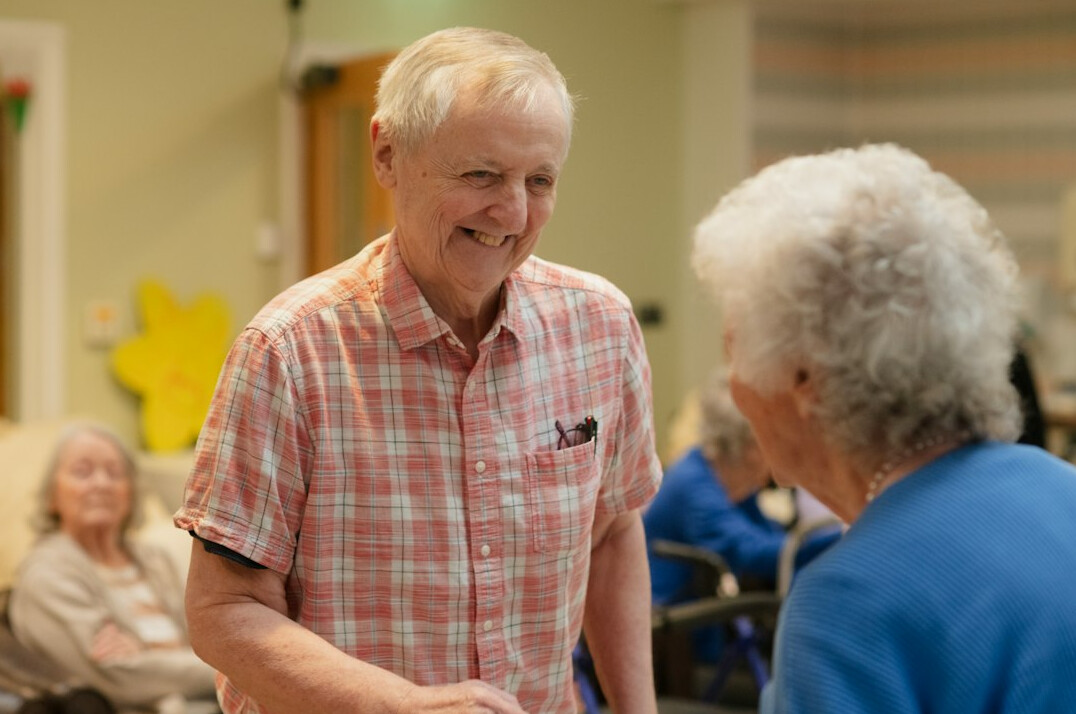 seniors group talking