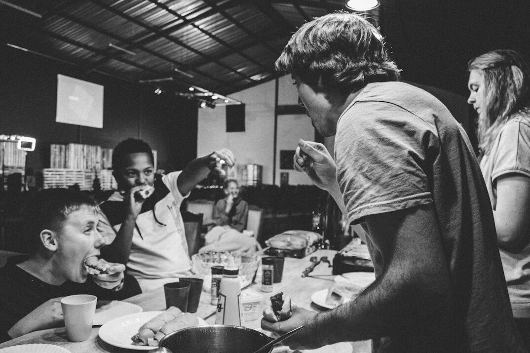 people sharing meal together